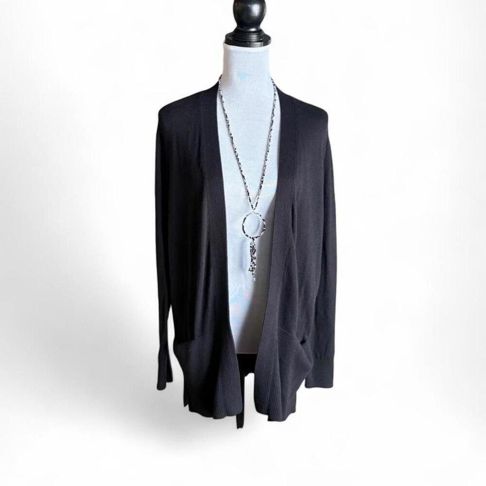 Croft & Barrow black cardigan with pockets, cotton blend Size Medium